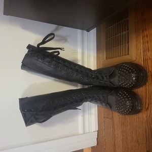 Knee high leather boots